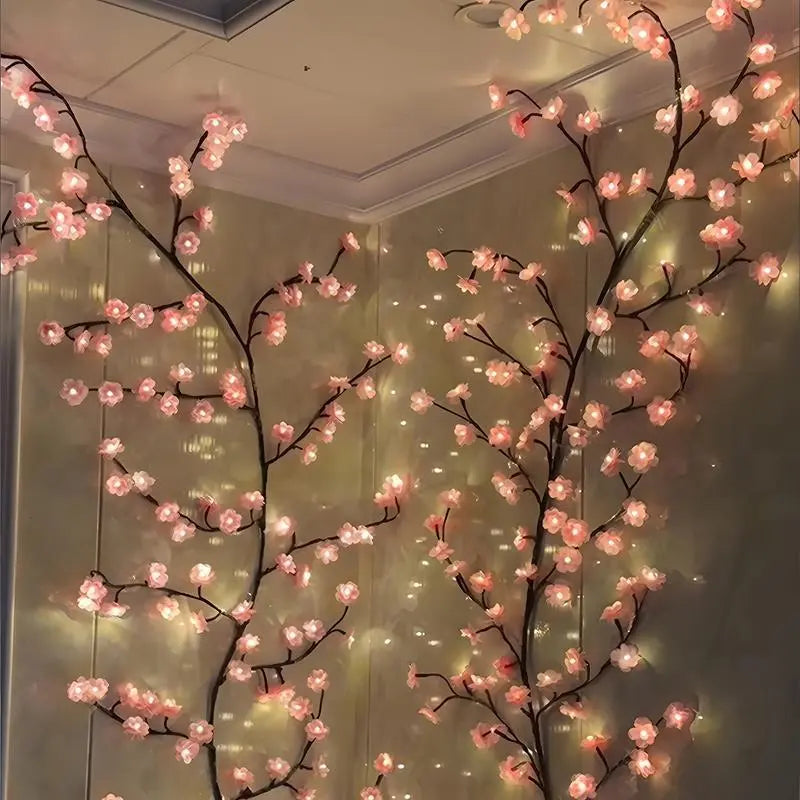Cherry Blossom Tree Branch Shaped LED Light Branch, 1 Count USB Powered 96 Bright LED String Light, Decorative Light for Home Party Wedding Festival, Ambient Lighting, Wall Lights