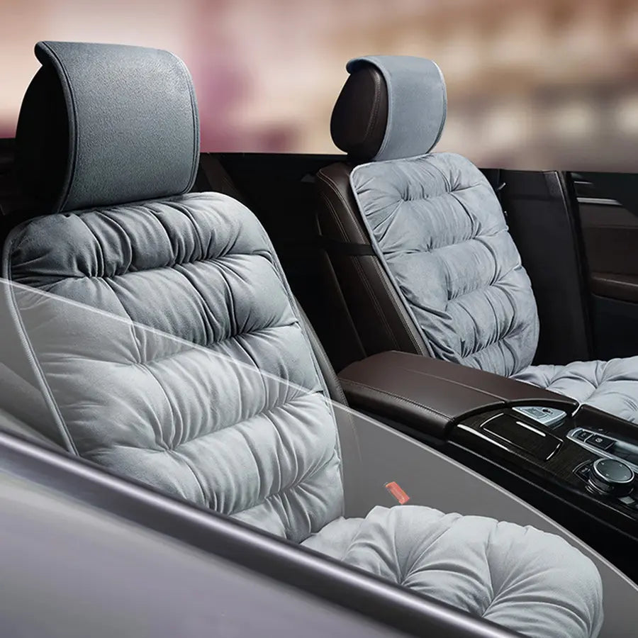 Car Seat Cushion, Luxury Short Plush Seat Cover for Front Car Seats, Universal Seat Protector, Winter Warmth, Suitable for Cars, Suvs, Pickup Trucks, Minivans,Gray