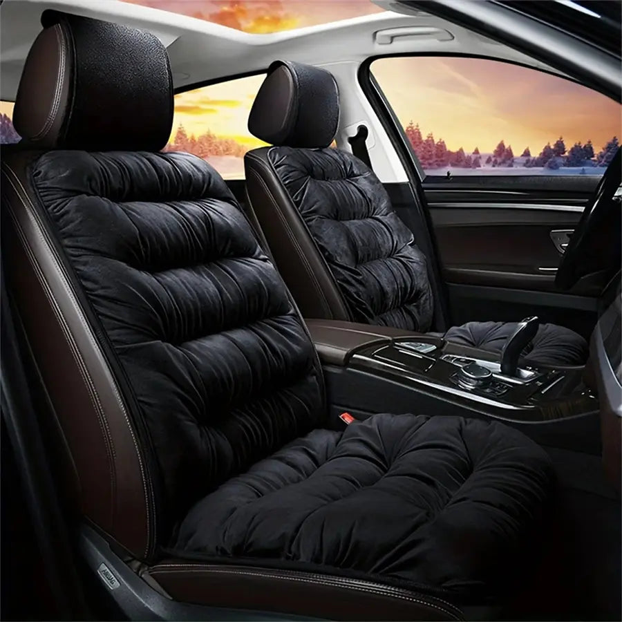 Car Seat Cushion, Luxury Short Plush Seat Cover for Front Car Seats, Universal Seat Protector, Winter Warmth, Suitable for Cars, Suvs, Pickup Trucks, Minivans,Gray