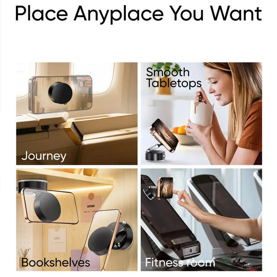 Vacuum Magnetic Phone Stand, Strong Magnet, Foldable, Portable, and Multi-Scene Use