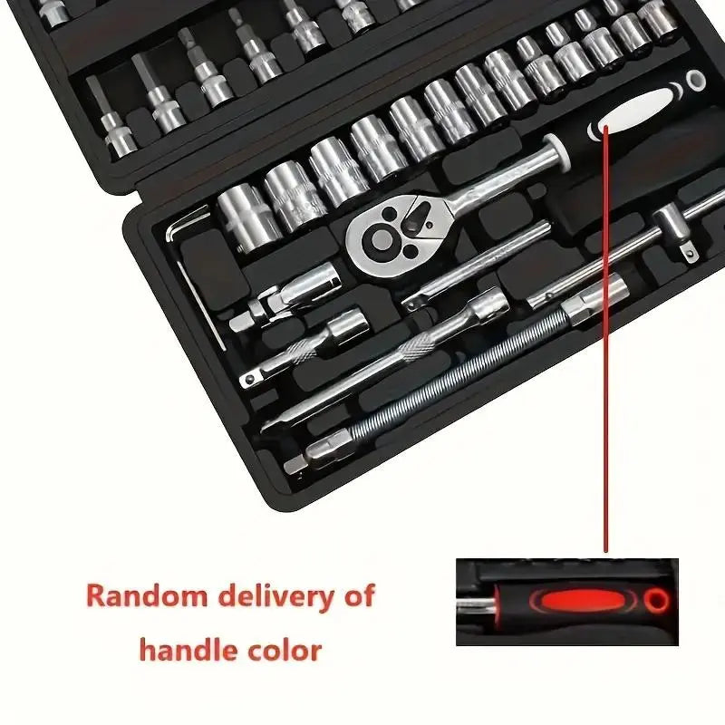 Mechanic Tool Set, Multifunctional Heat Treated Wrench Set, Portable Car, Bicycle & Motorcycle Repair Tool, Professional Hand Tool Set, Drive Socket Set