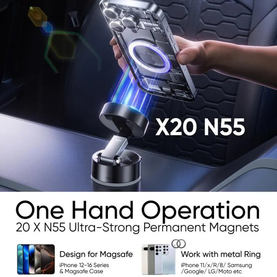 Vacuum Magnetic Phone Stand, Strong Magnet, Foldable, Portable, and Multi-Scene Use