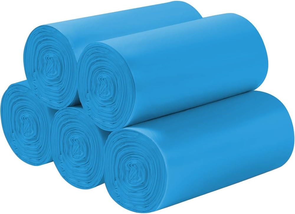 5 Rolls Small Trash Bags - 100 Counts Durable 4 Gallon Small Garbage Bags for home office kitchen Bathroom Bedroom Trash Can liners（Pink）