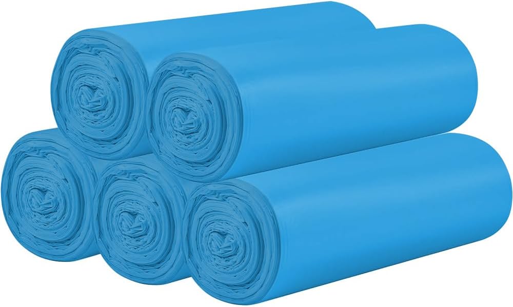 5 Rolls Small Trash Bags - 100 Counts Durable 4 Gallon Small Garbage Bags for home office kitchen Bathroom Bedroom Trash Can liners（Pink）