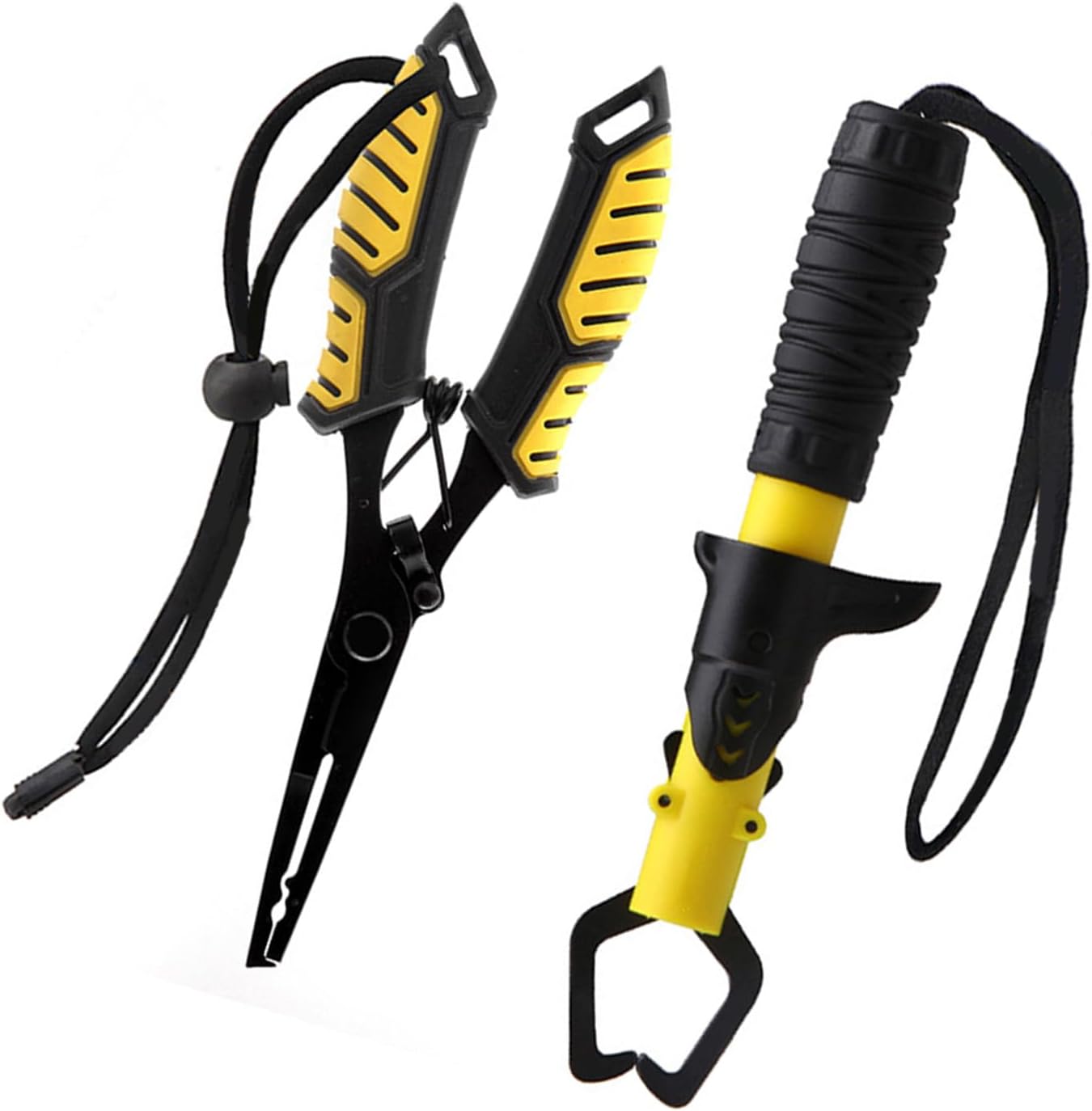 Fish Holder Fishing Pliers Stainless Steel Fish Lip Holder with Handle Lanyard Mutifunction Line Cutter Hook Remover Fishing Plier