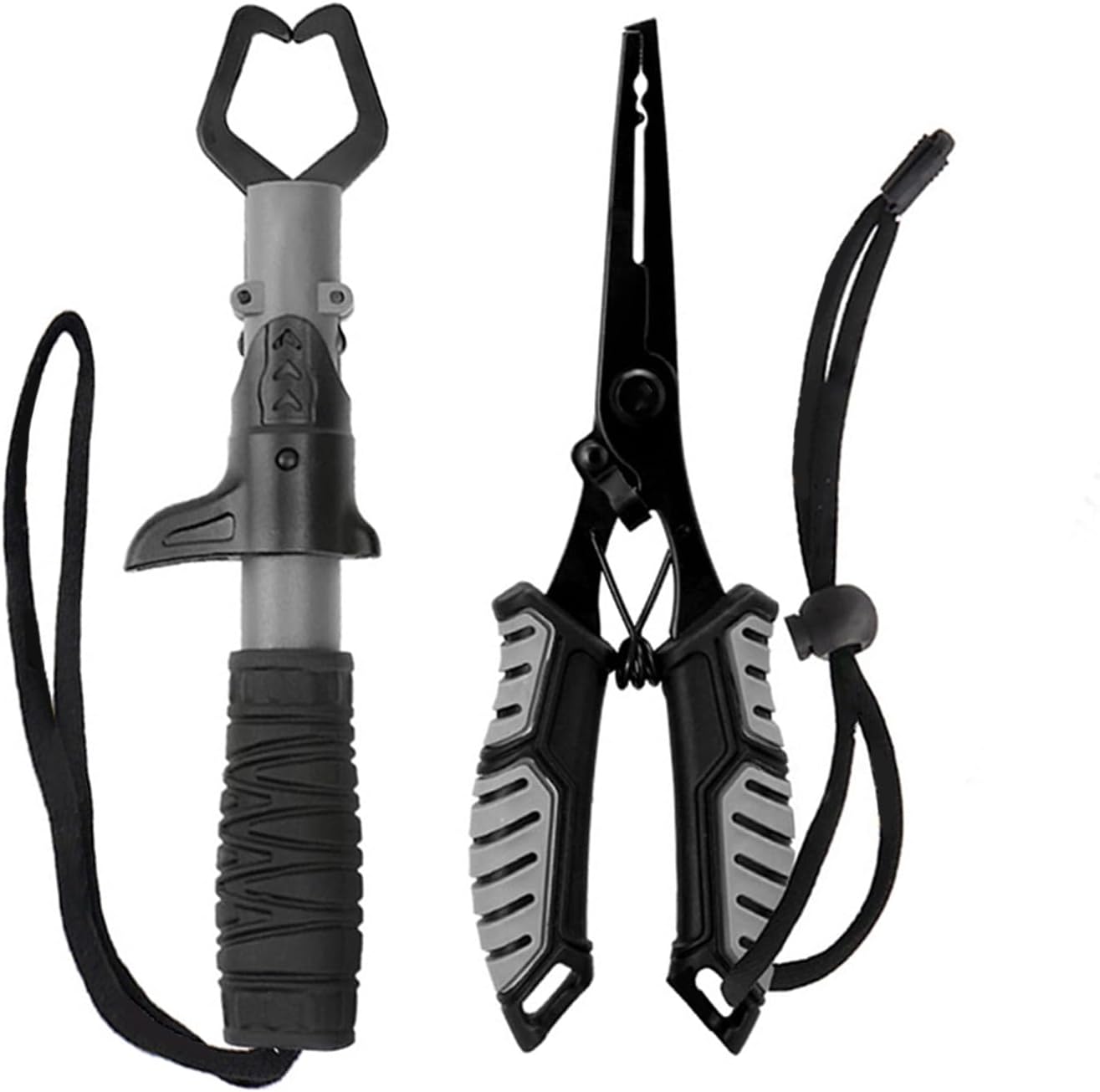 Fish Holder Fishing Pliers Stainless Steel Fish Lip Holder with Handle Lanyard Mutifunction Line Cutter Hook Remover Fishing Plier