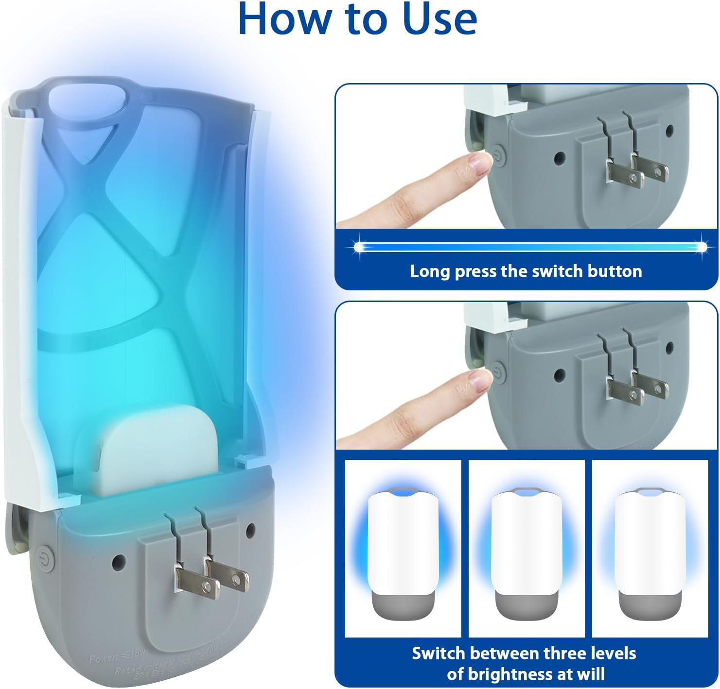 Flying Insect Trap for Fruit Fly, Gnat, Moth, Plug-in Indoor Mosquito Bug Trap Catcher with Night Light UV, Noiseless and Easy to Use, Ideal for House Bedroom Kitchen (1 Device + 5 Refills)
