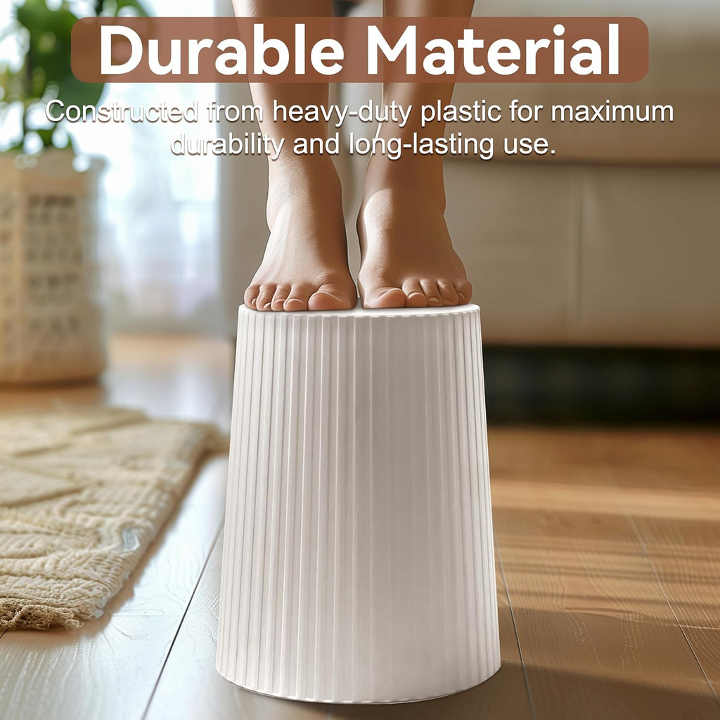 Soddeph 2.5 Gallon Trash Can, Plastic Wastebasket Garbage Trash Bin,Waste Trash Bin,Round Container Bin for Office,Home,Bathroom,Kitchen(White 1 Pack)