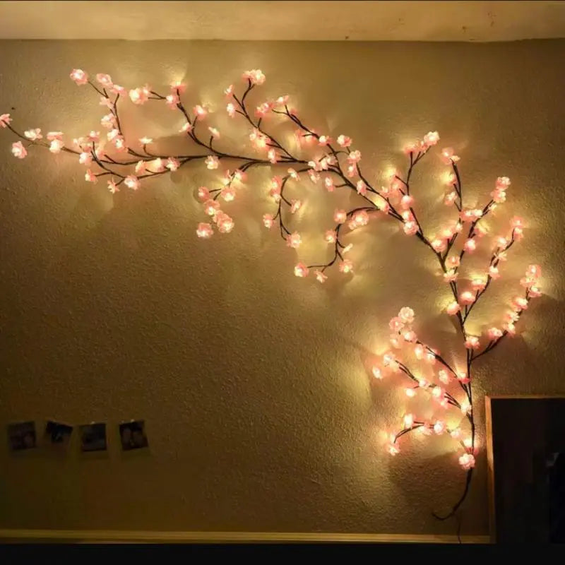 Cherry Blossom Tree Branch Shaped LED Light Branch, 1 Count USB Powered 96 Bright LED String Light, Decorative Light for Home Party Wedding Festival, Ambient Lighting, Wall Lights