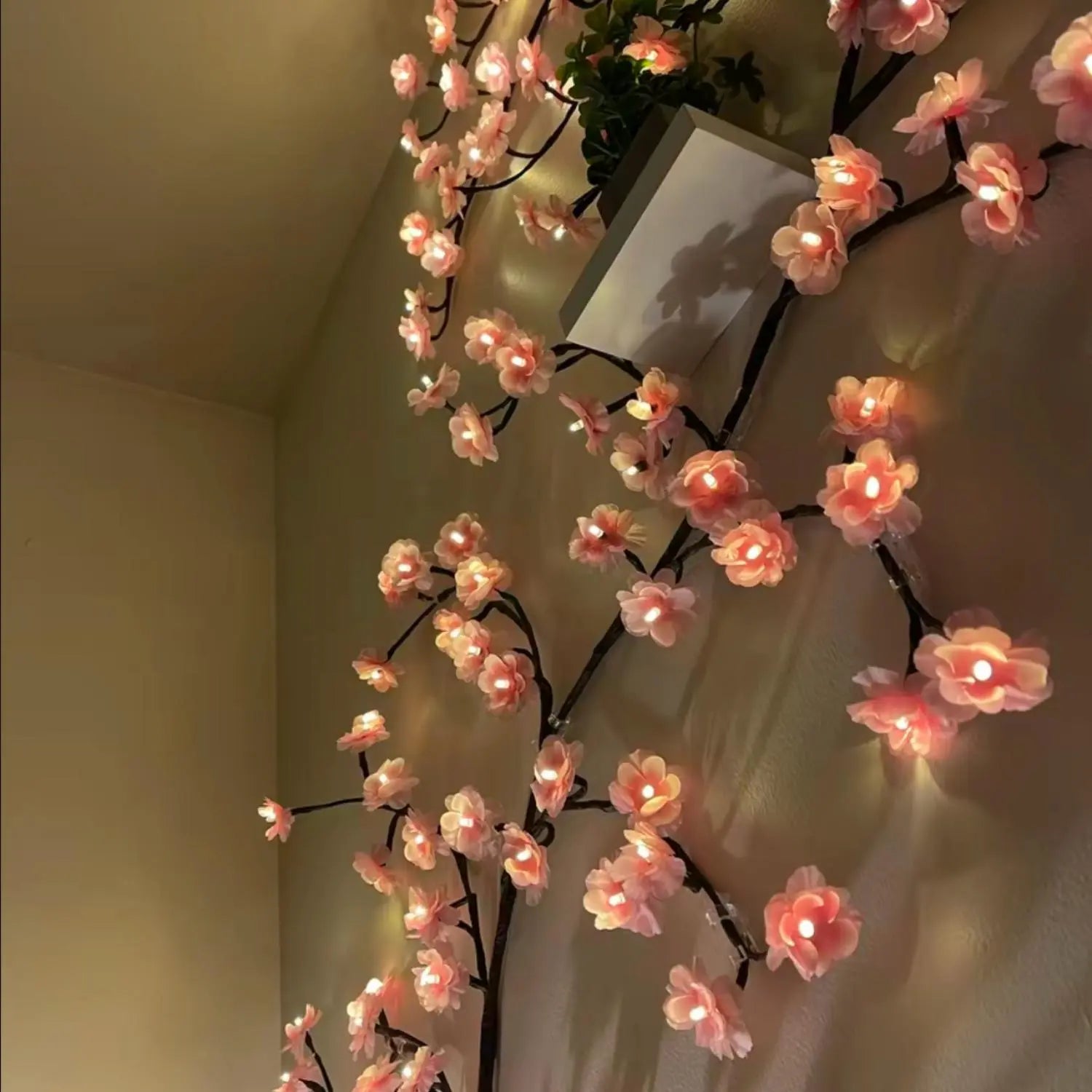 Cherry Blossom Tree Branch Shaped LED Light Branch, 1 Count USB Powered 96 Bright LED String Light, Decorative Light for Home Party Wedding Festival, Ambient Lighting, Wall Lights