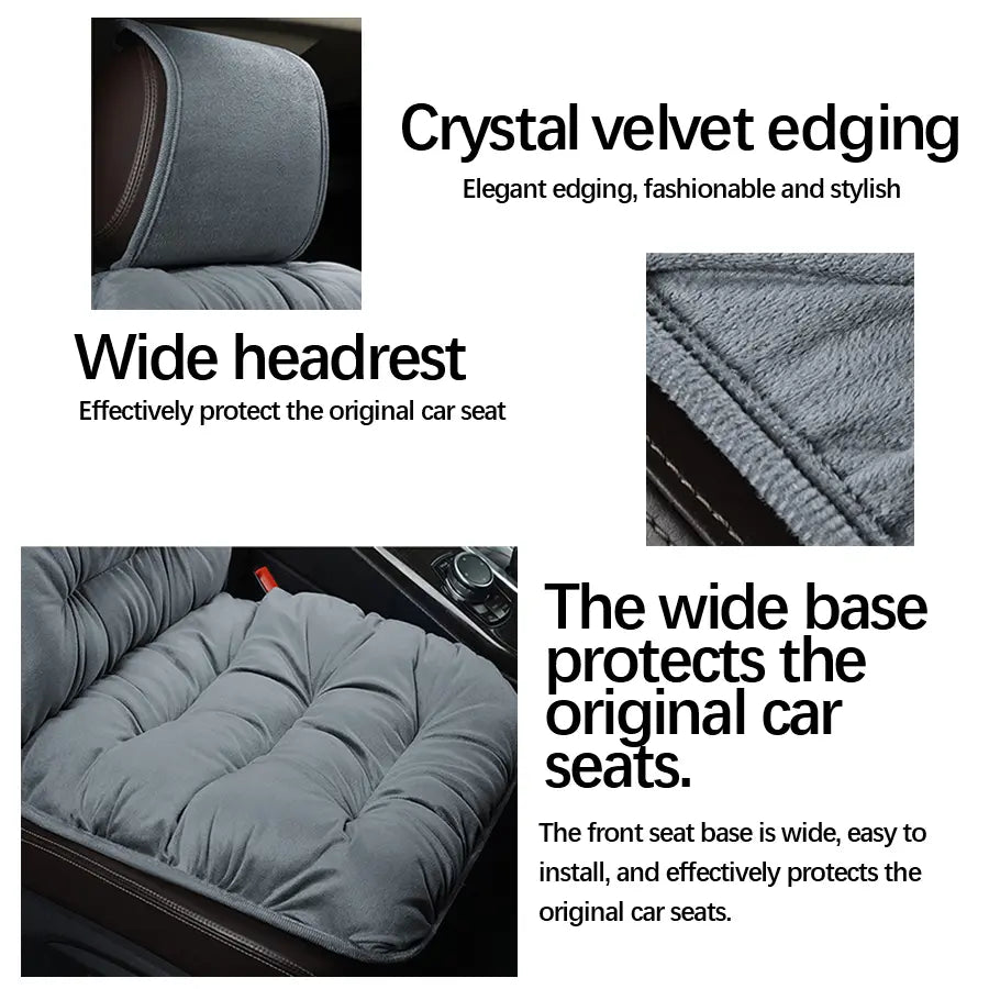 Car Seat Cushion, Luxury Short Plush Seat Cover for Front Car Seats, Universal Seat Protector, Winter Warmth, Suitable for Cars, Suvs, Pickup Trucks, Minivans,Gray